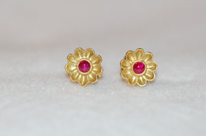 Ruby Flower Romantics Earrings