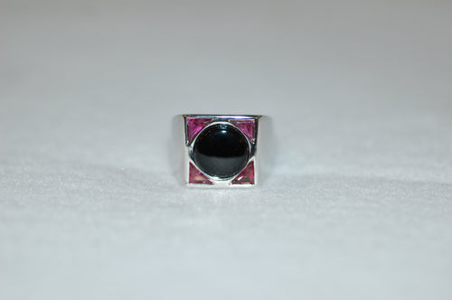 Tourmaline and Onyx Signet Ring