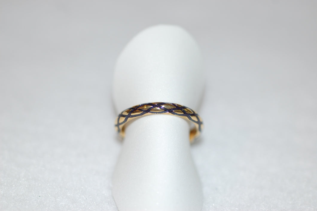 Hidalgo Harlequin Enamel Gold Band Ring