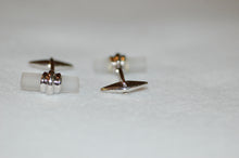 Load image into Gallery viewer, Quartz and Gold Cylinder Cuff Links