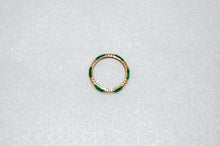 Load image into Gallery viewer, Hidalgo Green Enamel Stirrup Band Ring