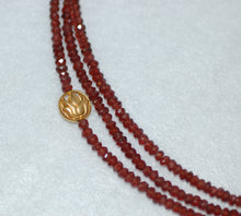 Load image into Gallery viewer, Three Strand Lotus Bead Necklace