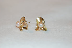 Iris Pearl and Diamond Accent Earrings
