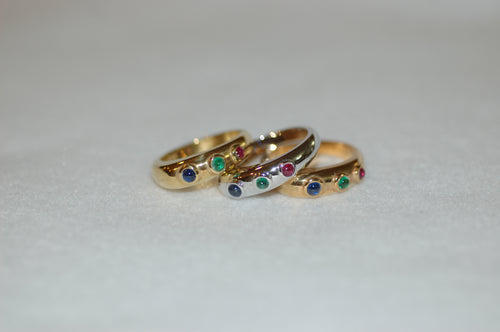 Tri Color Cabochon Ring