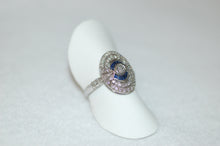 Load image into Gallery viewer, Antique Style Sapphire and Diamond Deco Ring