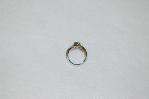White and Chocolate Diamonds Ribbon Ring
