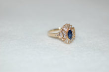 Load image into Gallery viewer, Marquis Sapphire and Diamond Double Crown Ring