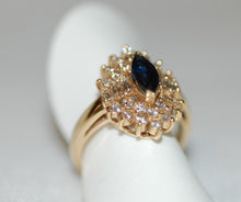 Load image into Gallery viewer, Marquis Sapphire and Diamond All Around Ring