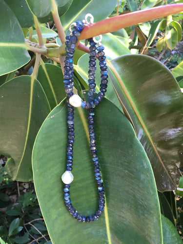 South Sea Pearl and Blue Labradorite Duo