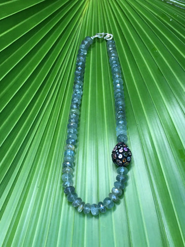 Confetti Tourmaline Diamond Drop with Moss Aquamarine Collier