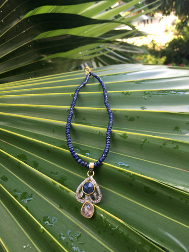 Sapphire Petal Necklace