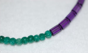 Emerald and Amethyst Bar Necklace