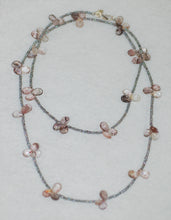 Load image into Gallery viewer, Moss Amethyst and Seed Pearl Petal Necklace