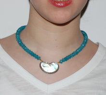 Load image into Gallery viewer, Mother of Pearl Crescent Moon Necklace