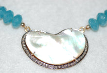 Load image into Gallery viewer, Mother of Pearl Crescent Moon Necklace