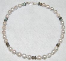 Load image into Gallery viewer, Baroque Pearl and Labradorite Necklace and Earrings Set