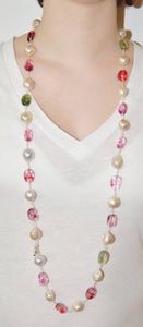 Pearl and Quartz Bubble Gum Necklace