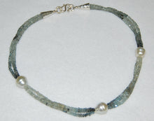 Load image into Gallery viewer, South Sea Pearl and Moss Aquamarine Ribbon Necklace