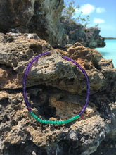 Load image into Gallery viewer, Emerald and Amethyst Bar Necklace